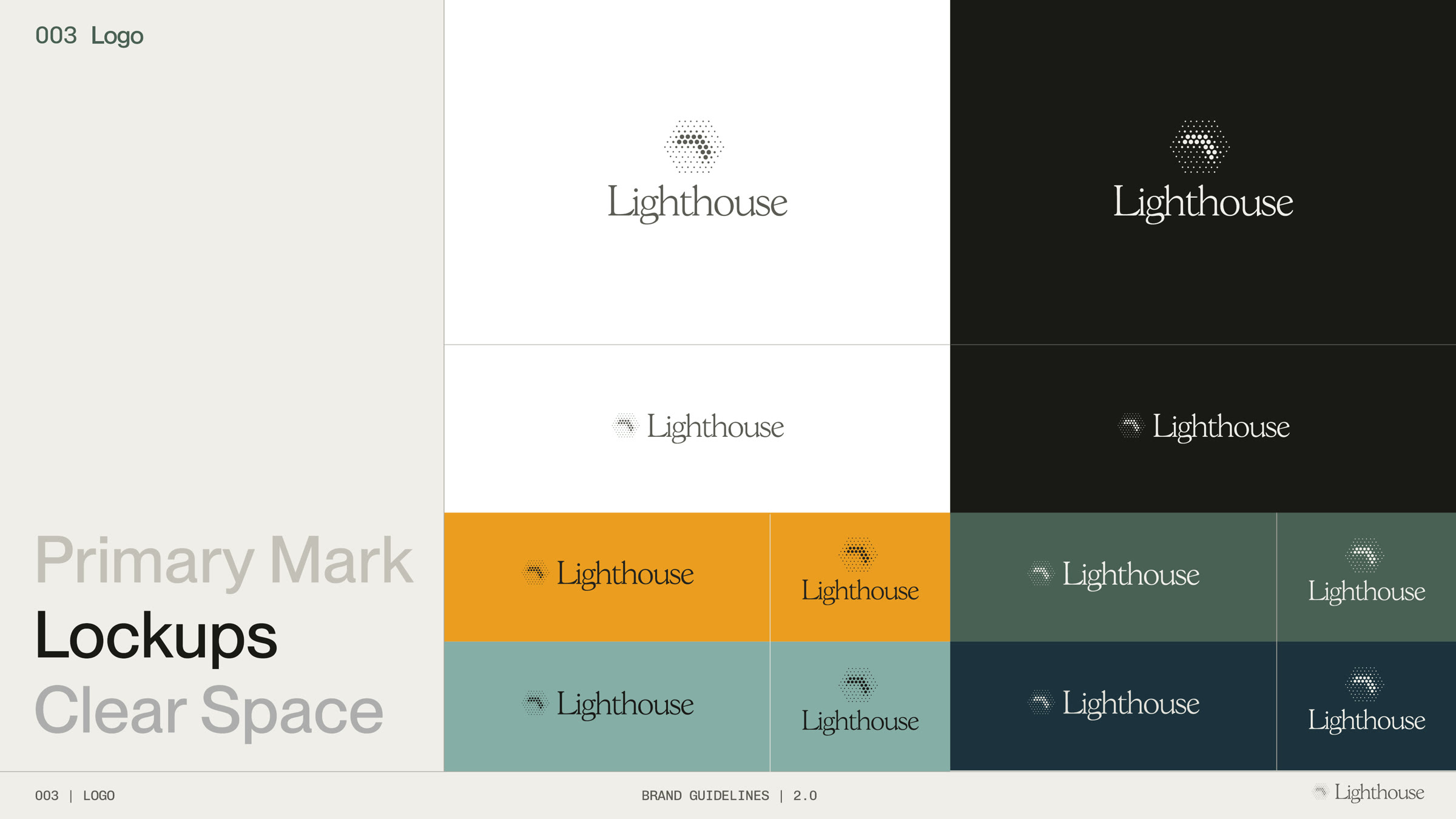 The primary mark, a lighthouse drawn as a dot field, on cloud